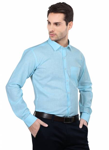 Outluk 1426 Office Regular Wear Checkered Cotton Mens Shirt Collection 1426-SKY BLUE